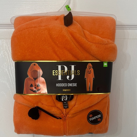 PJ Essentials Bright Orange Hooded Onesie - Picture 1 of 5
